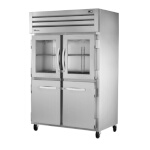 True STG2R-2HG/2HS-HC - Refrigerator, two-section, (2) glass half doors & (2) solid half doors
